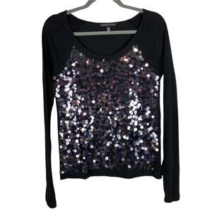 Victoria's Secret Long Sleeves Sequin Black Top Size XS